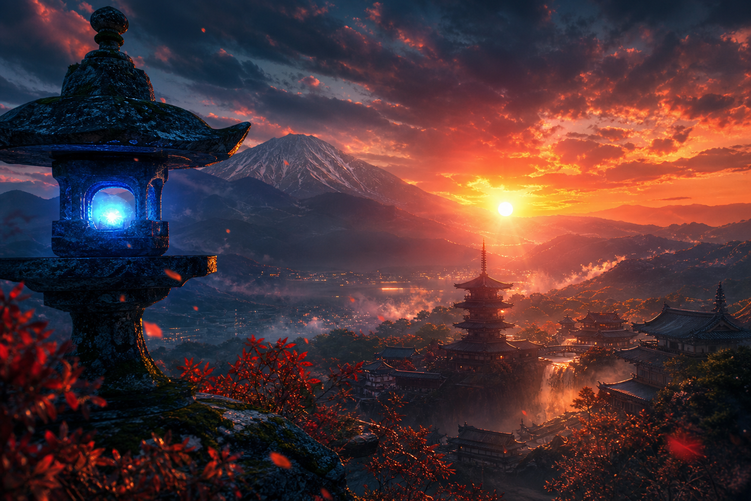 Anime Samurai On Mountain At Sunset Anime Wallpaper  10 4K