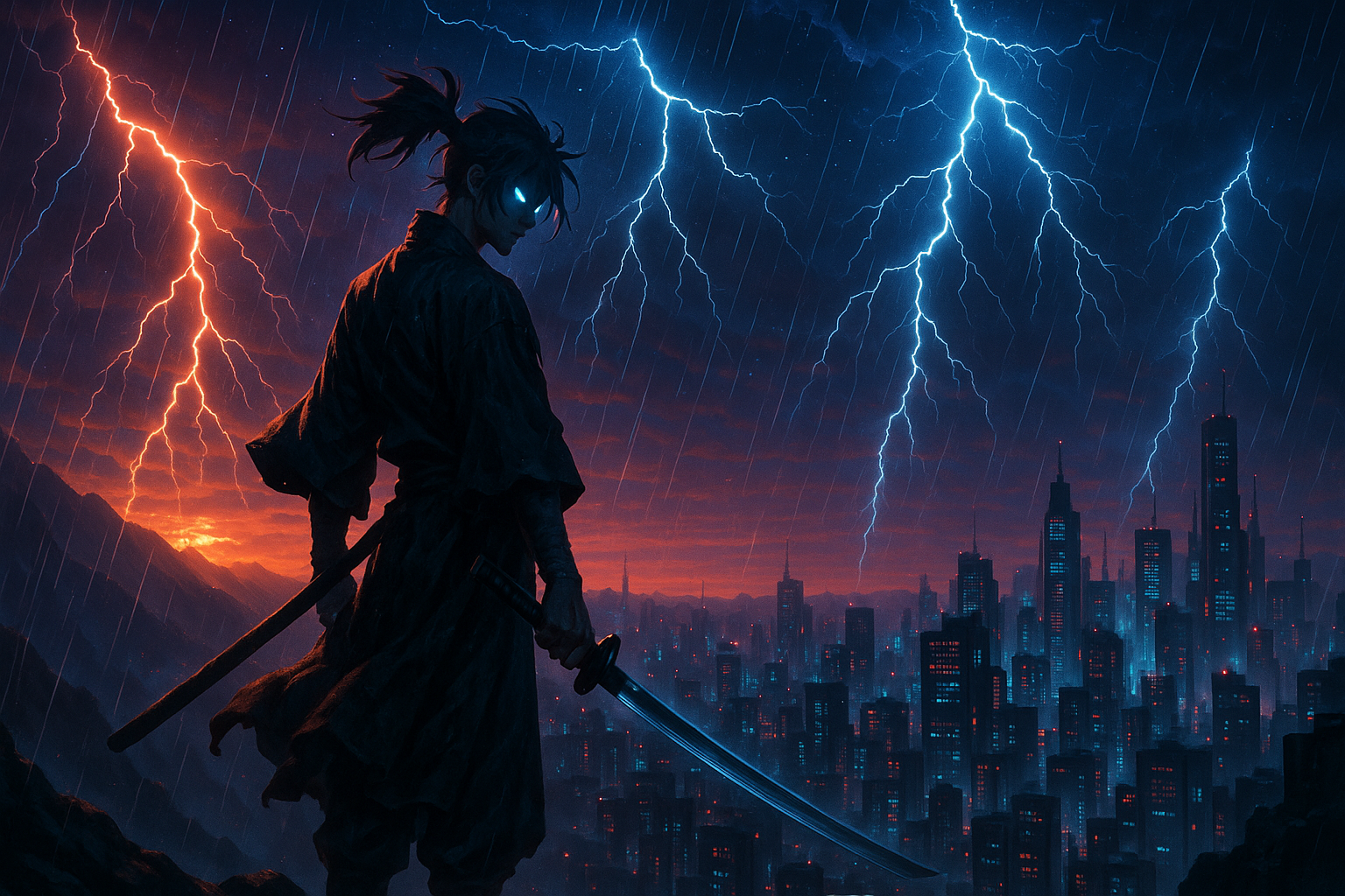 Anime Samurai On Mountain At Sunset Anime Wallpaper 10 4K 4K Anime Wallpaper