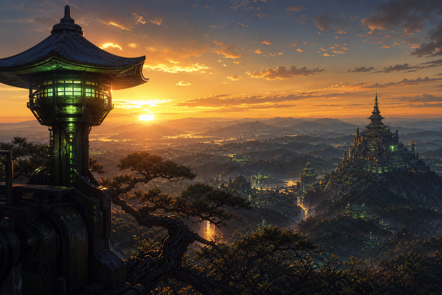 Anime Samurai On Mountain At Sunset Anime Wallpaper  18 4K