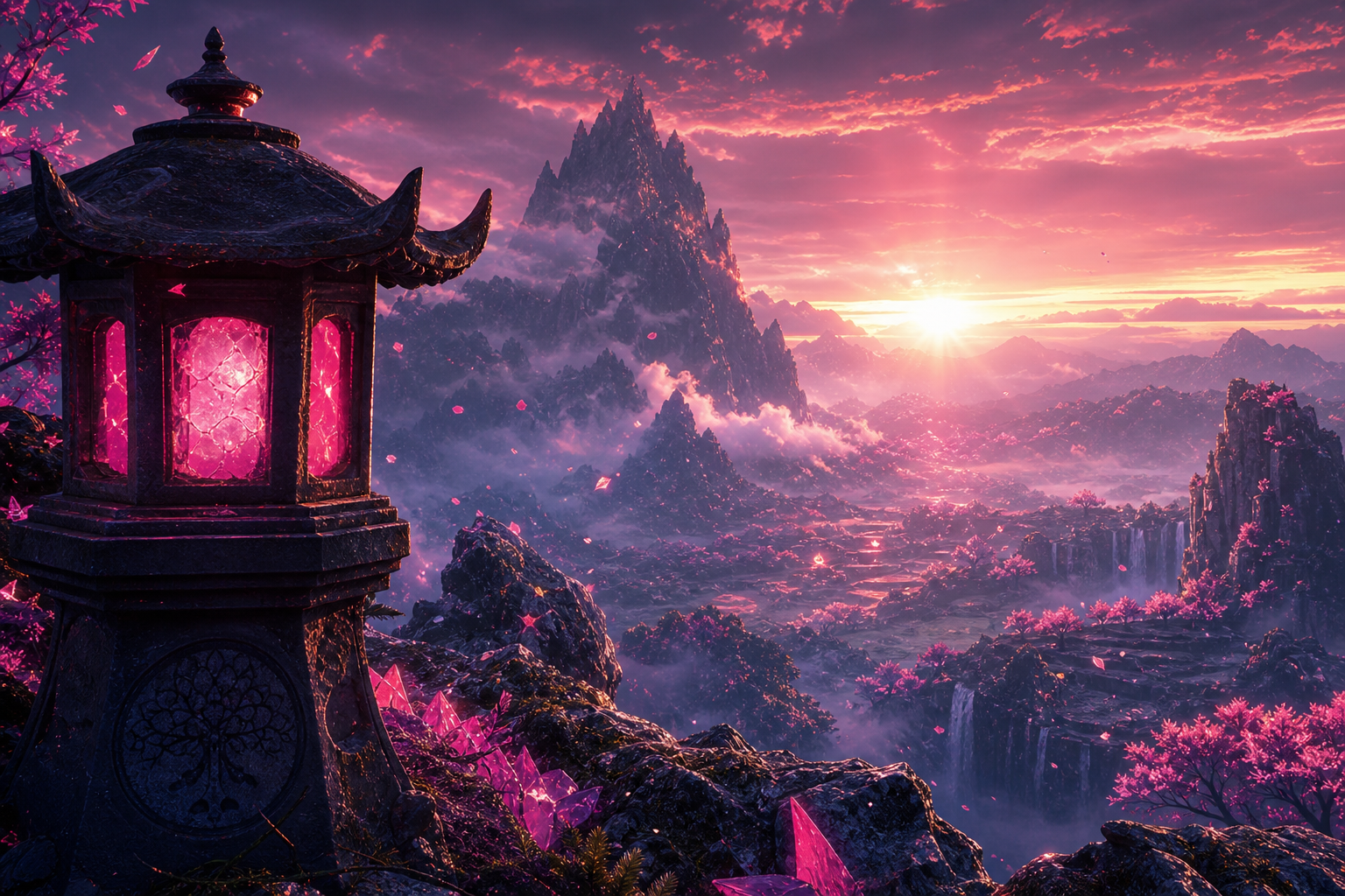 Anime Samurai On Mountain At Sunset Anime Wallpaper  18 4K