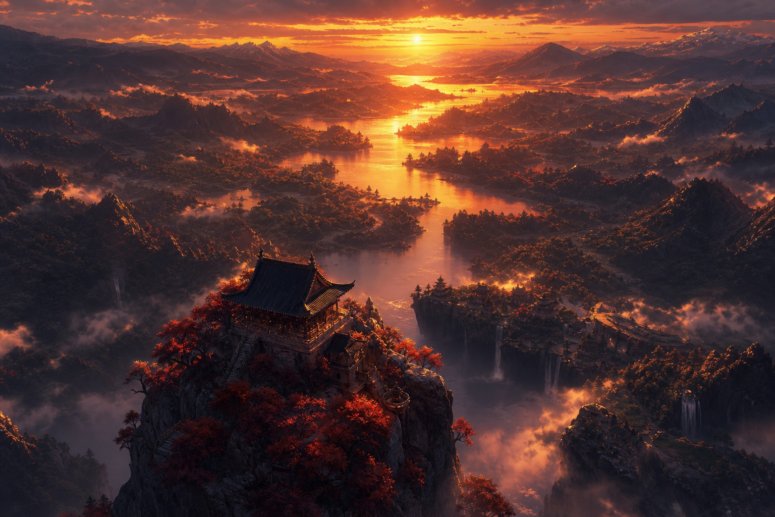 Anime Samurai On Mountain At Sunset Anime Wallpaper  18 4K