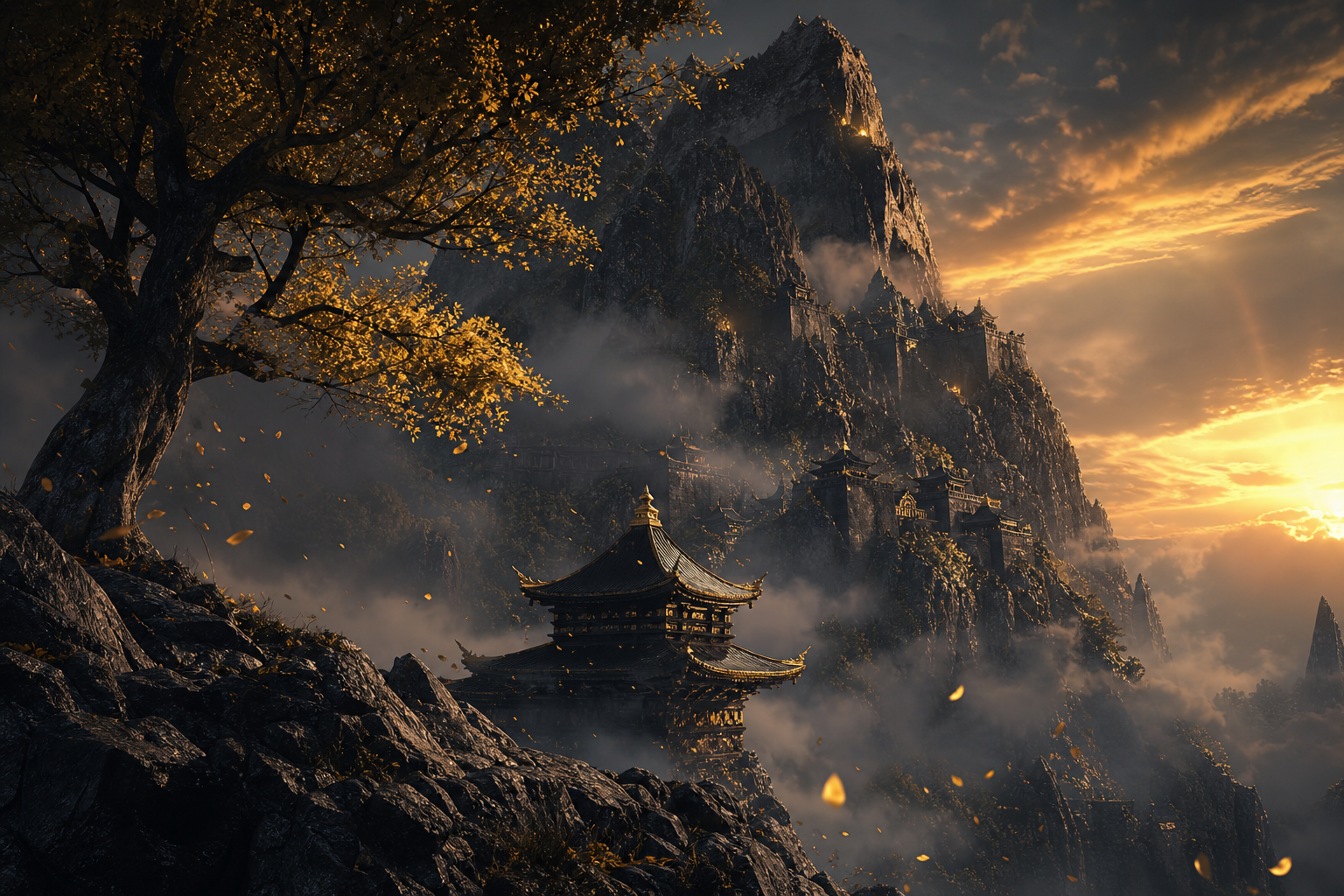 Anime Samurai On Mountain At Sunset Anime Wallpaper  18 4K
