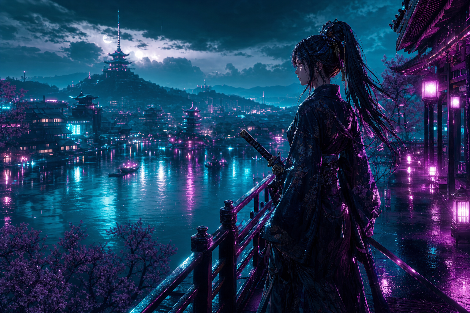 Anime Samurai On Mountain At Sunset Anime Wallpaper  2 4K