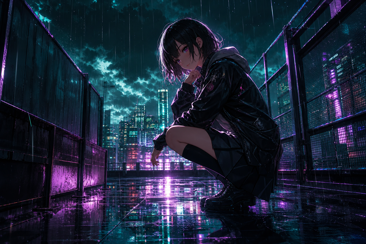 Anime School Rooftop Sunset Anime Wallpaper  22 4K