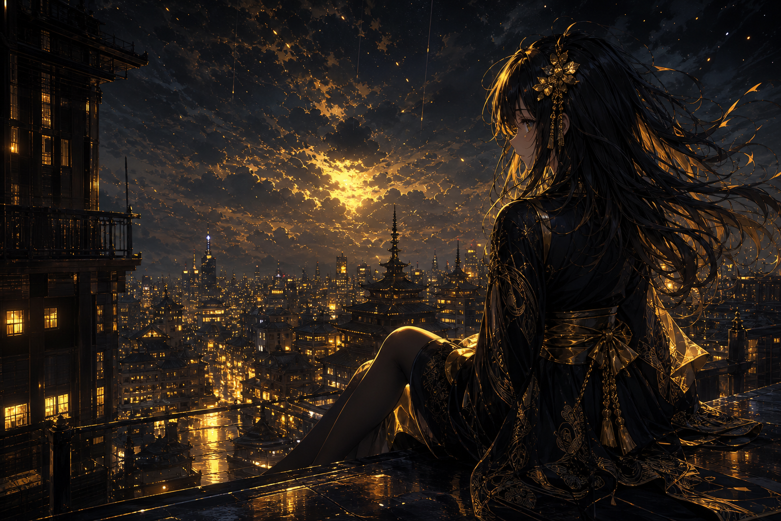 Anime School Rooftop Sunset Anime Wallpaper  6 4K