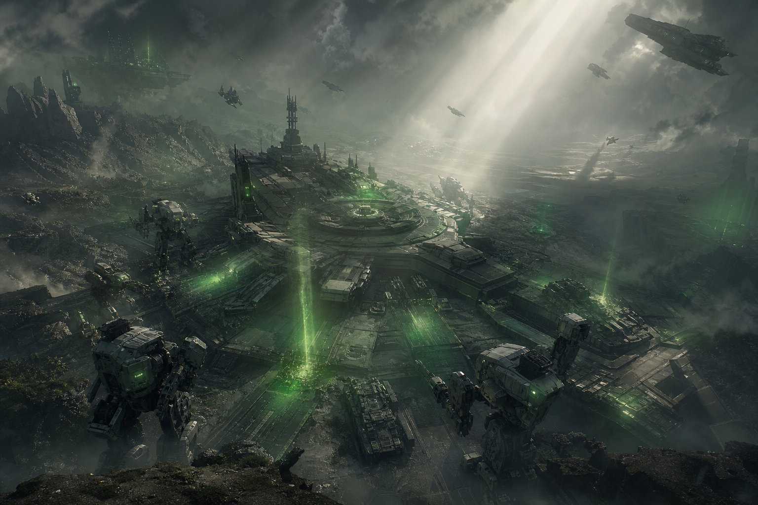 Armored Robot Patrol In Sci Fi Battlefield Military Wallpaper  6 4K