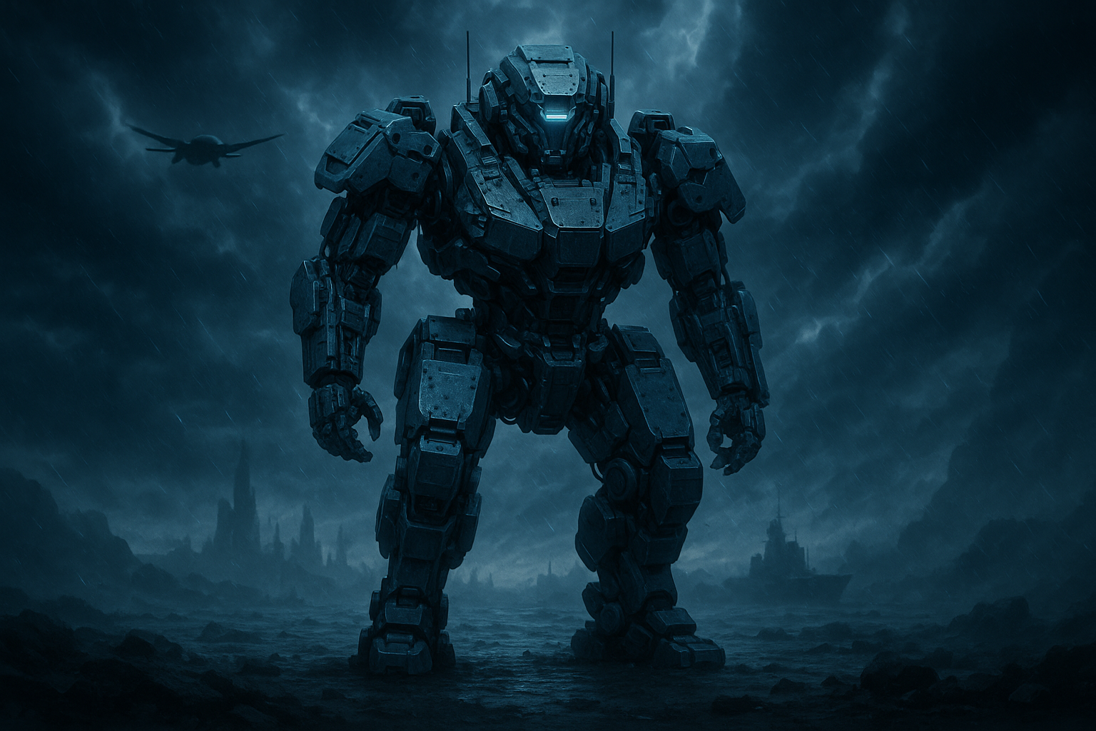 Armored Robot Patrol In Sci Fi Battlefield Military Wallpaper 6 4K 4K Military Wallpaper