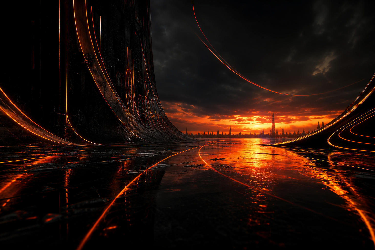 Black Amoled Neon Abstract Lines Amoled Wallpaper  1 4K