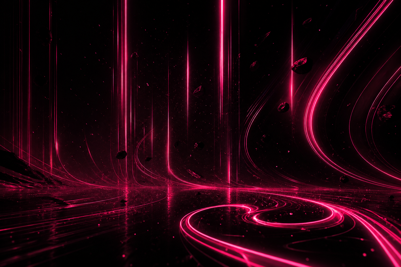 Black Amoled Neon Abstract Lines Amoled Wallpaper  9 4K