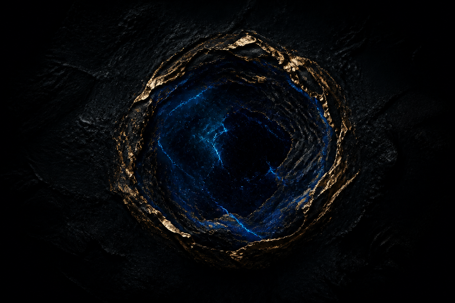 Black Background Blue Neon Shape Amoled Wallpaper  6 4K