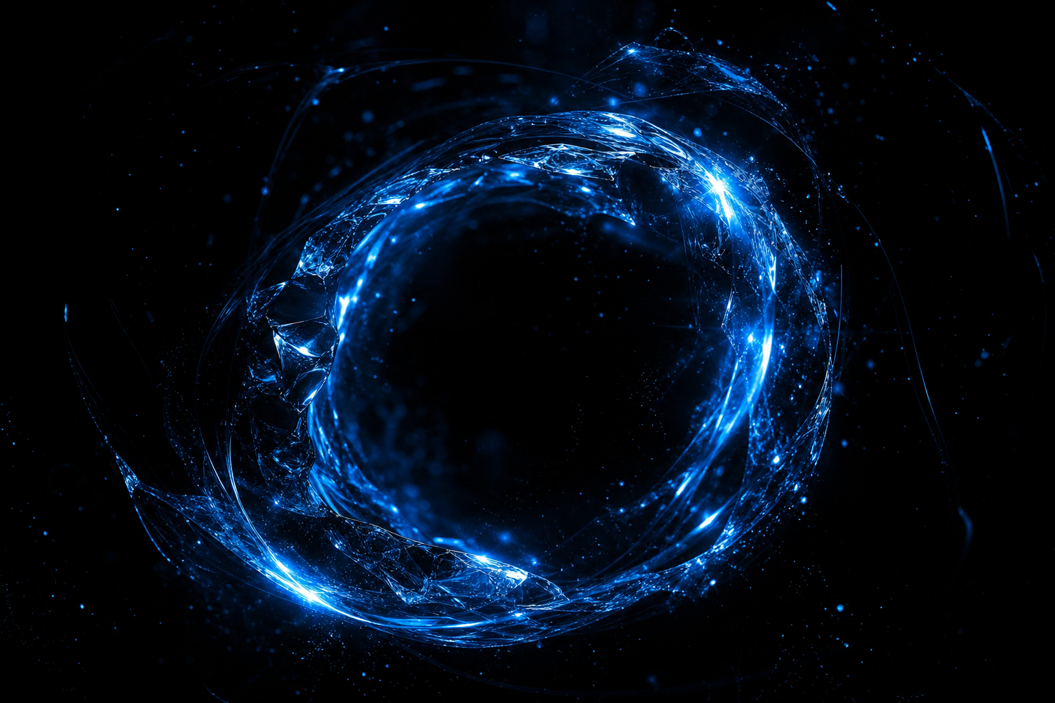 Black Background Blue Neon Shape Amoled Wallpaper  6 4K