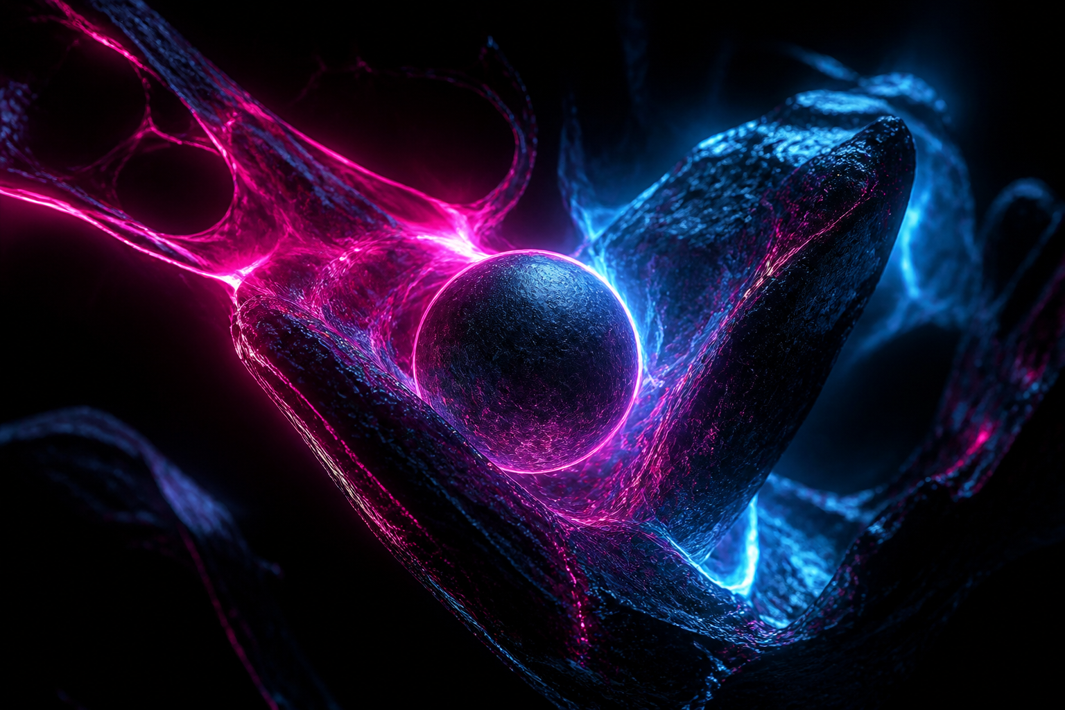 Black Background Blue Neon Shape Amoled Wallpaper 6 4K 15 4K Amoled Wallpaper
