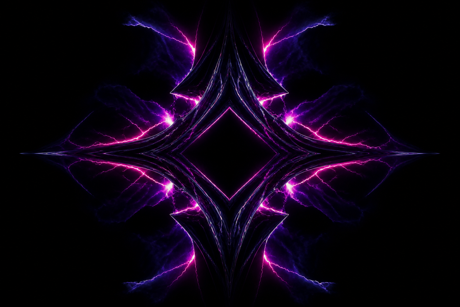 Black Background Blue Neon Shape Amoled Wallpaper  6 4K