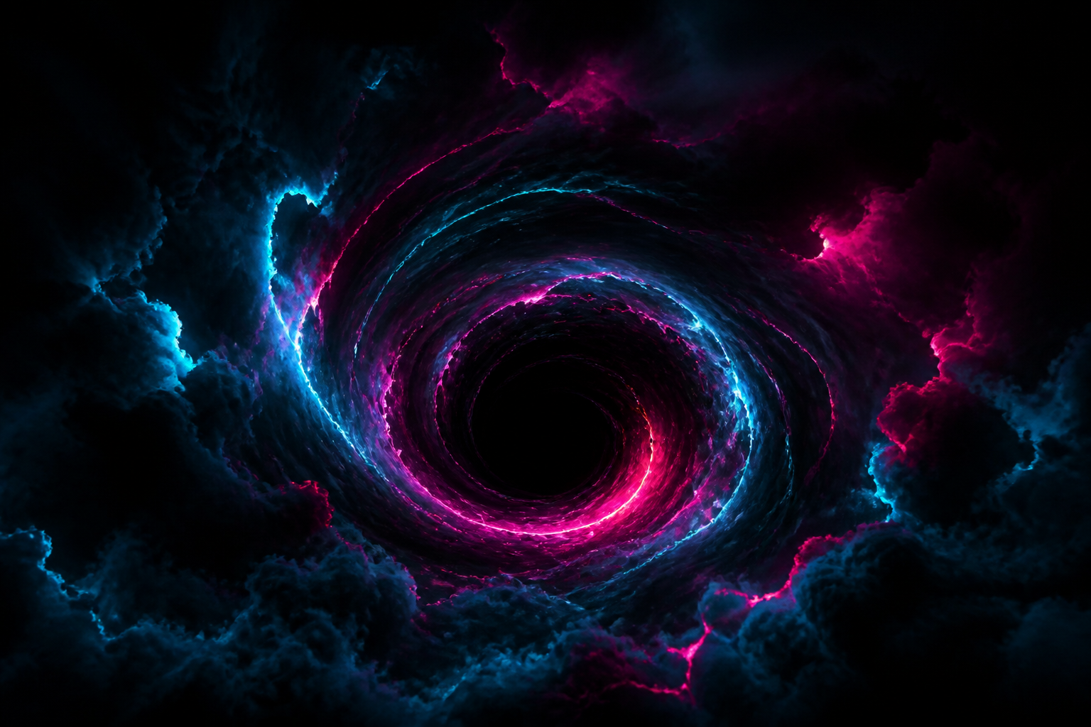 Black Background Blue Neon Shape Amoled Wallpaper  6 4K