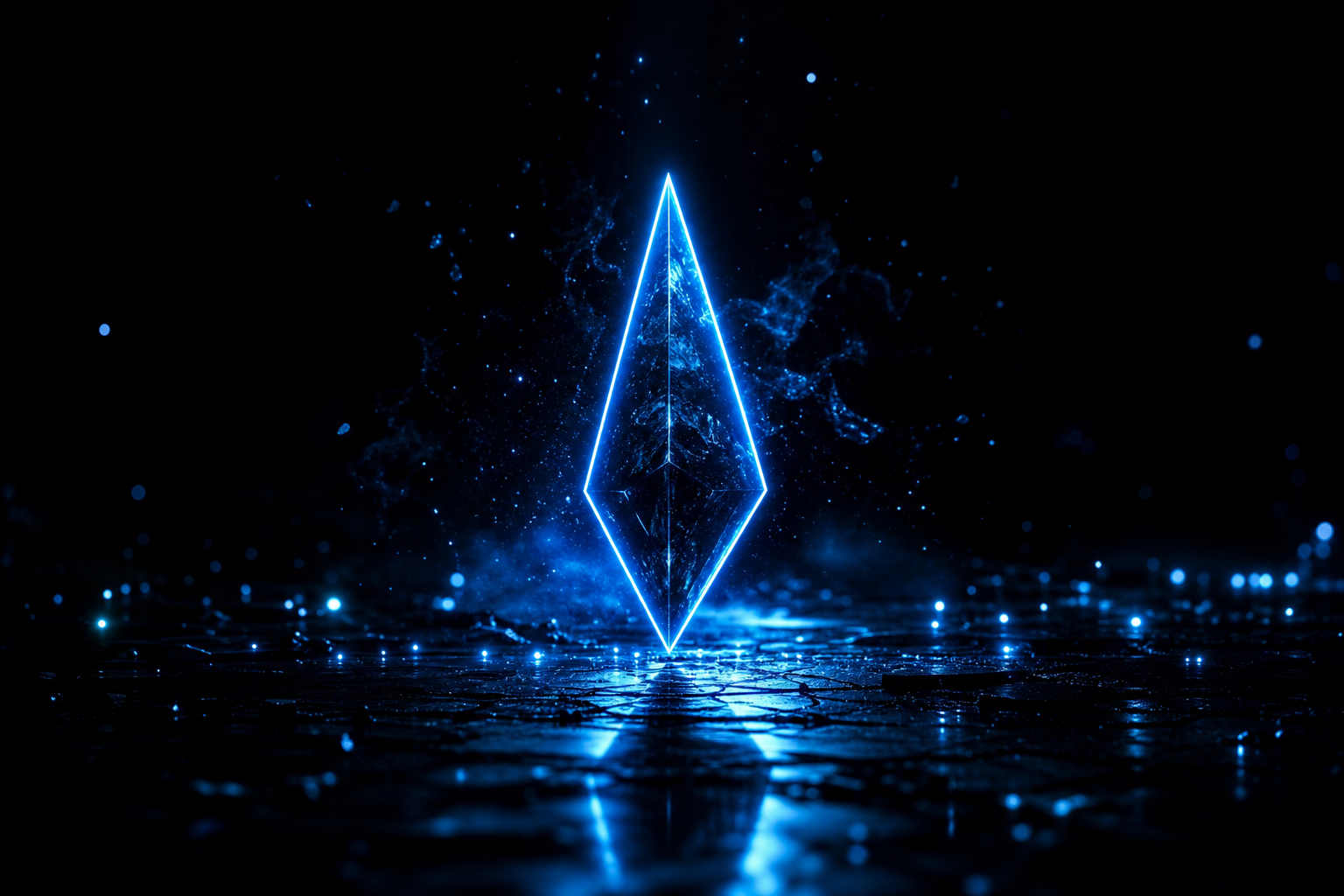 Black Background Blue Neon Shape Amoled Wallpaper  6 4K