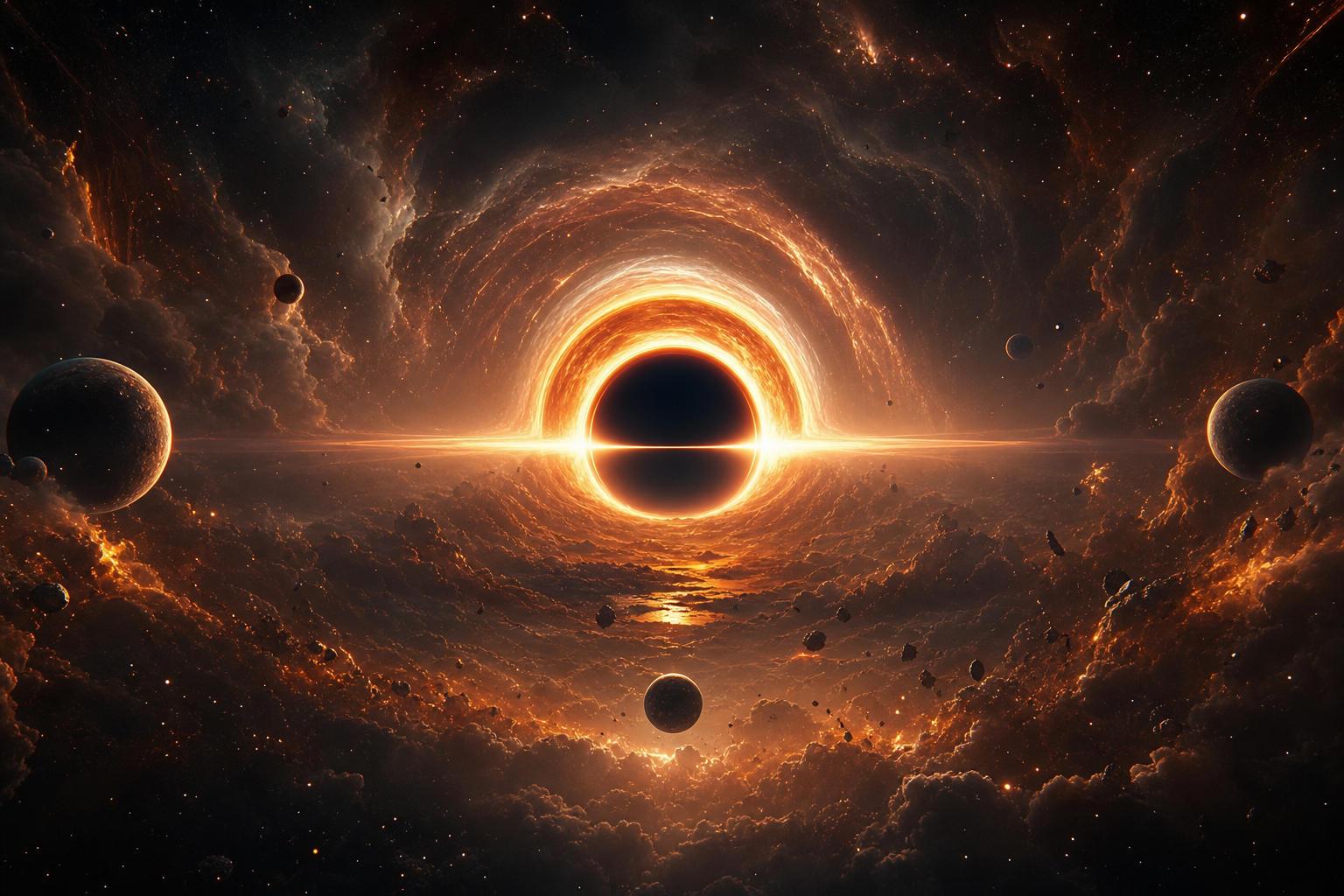 Black Hole Horizon Cinematic Space Wallpaper  3 4K