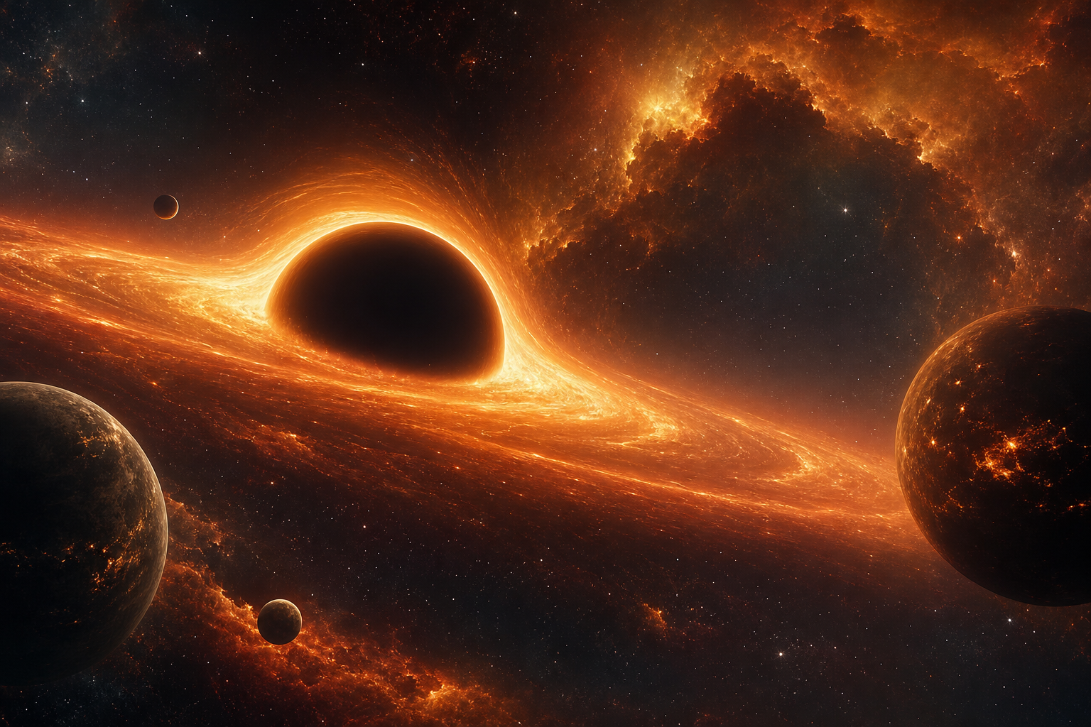 Black Hole Horizon Cinematic Space Wallpaper  3 4K