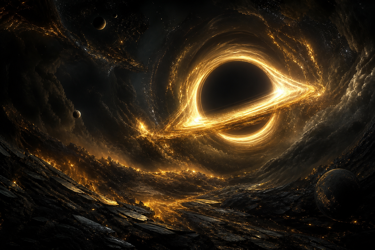 Black Hole Horizon Cinematic Space Wallpaper  3 4K