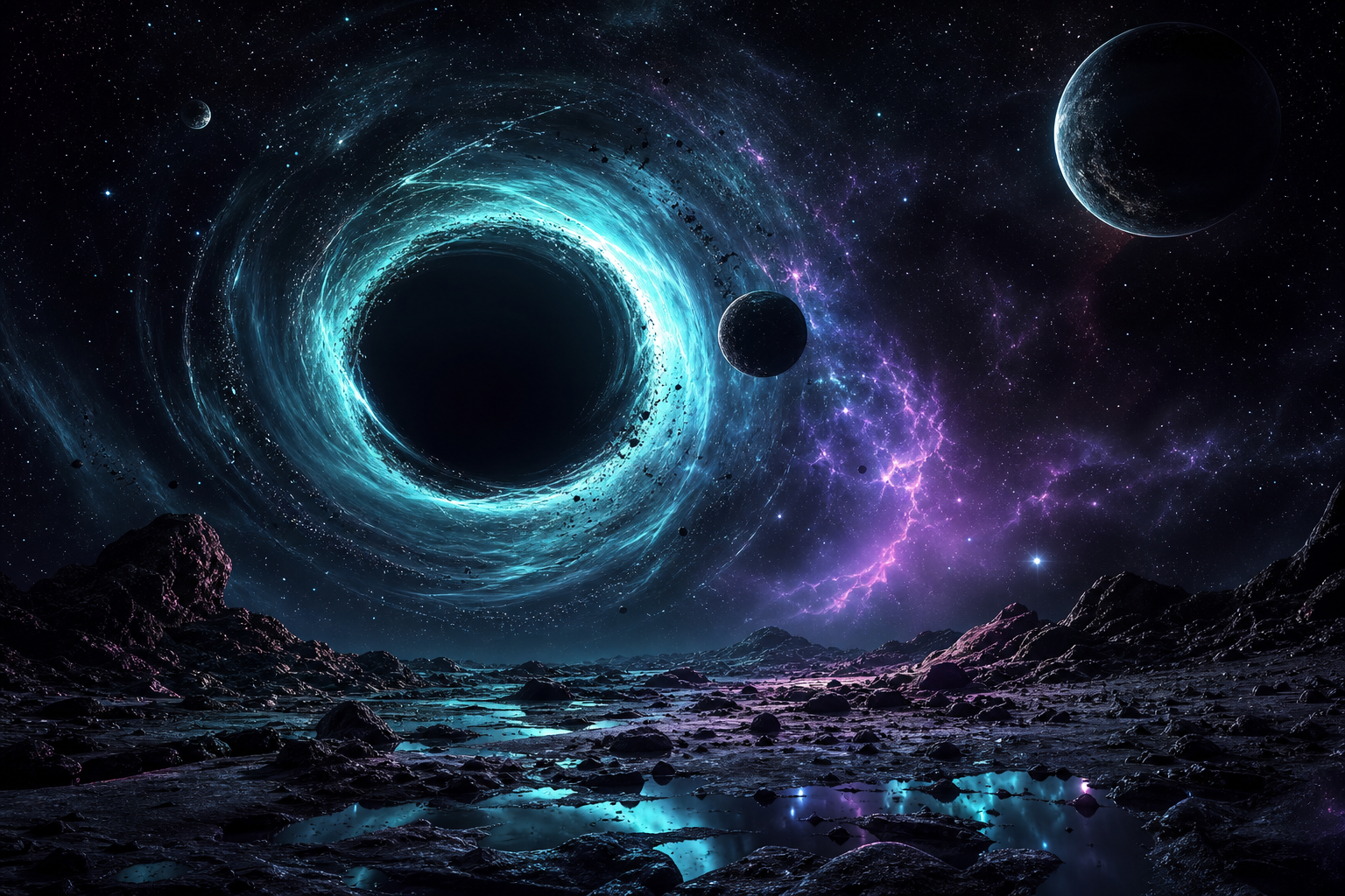 Black Hole Horizon Cinematic Space Wallpaper  3 4K