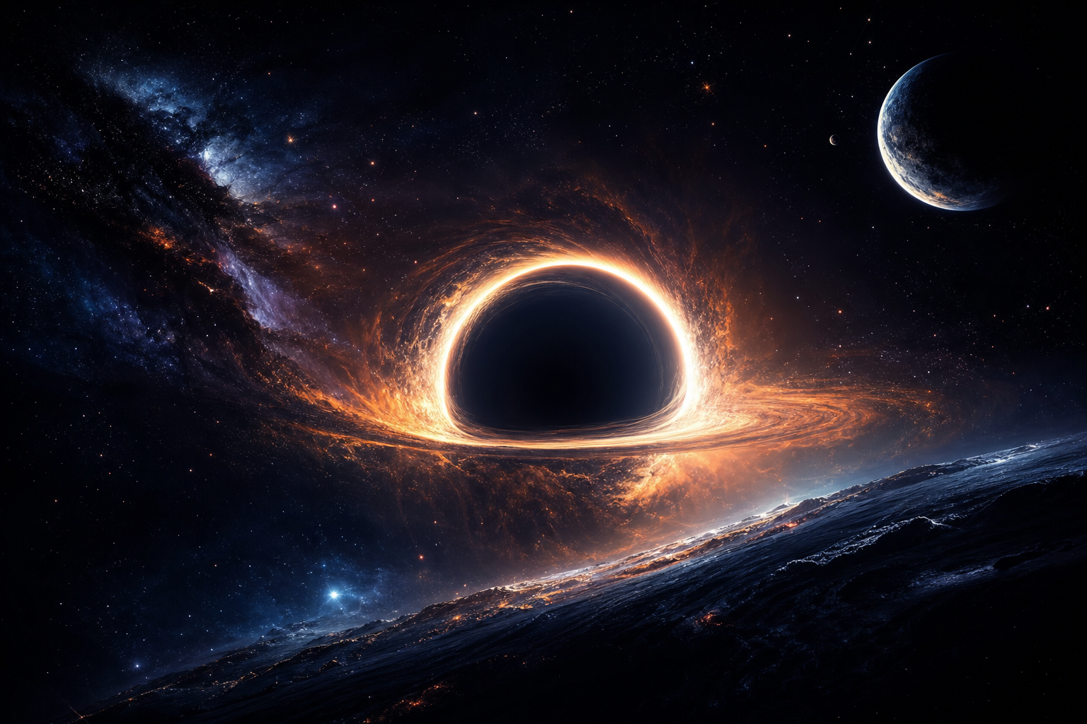 Black Hole Horizon Cinematic Space Wallpaper  3 4K