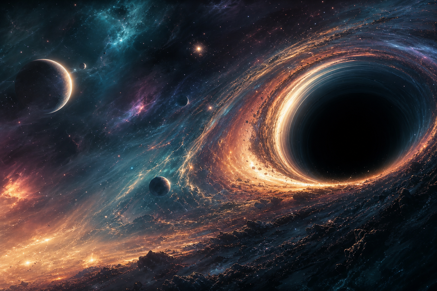 Black Hole Horizon Cinematic Space Wallpaper  3 4K