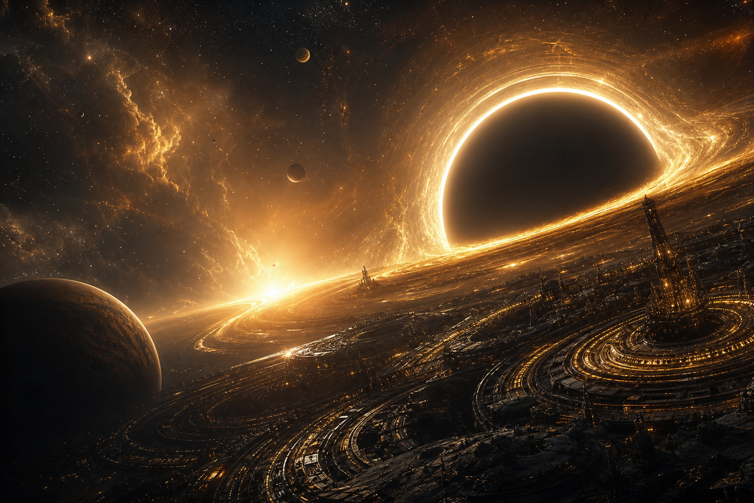 Black Hole Horizon Cinematic Space Wallpaper  3 4K