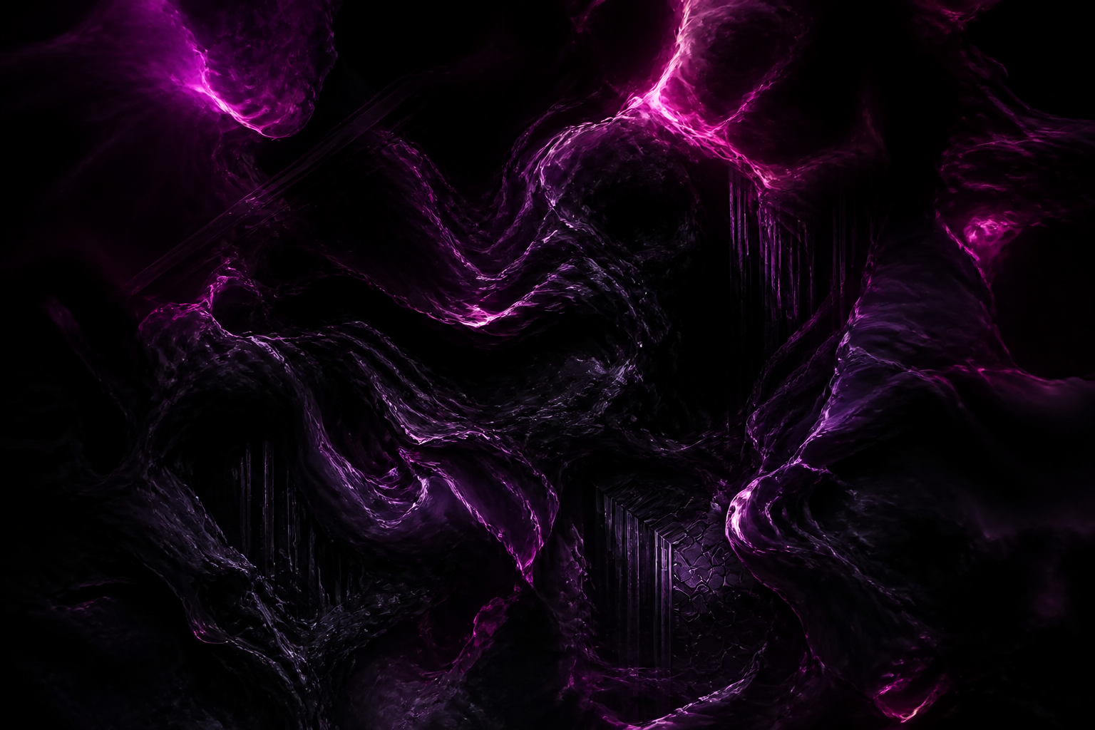Black Purple Smoke Abstract Amoled Wallpaper  3 4K
