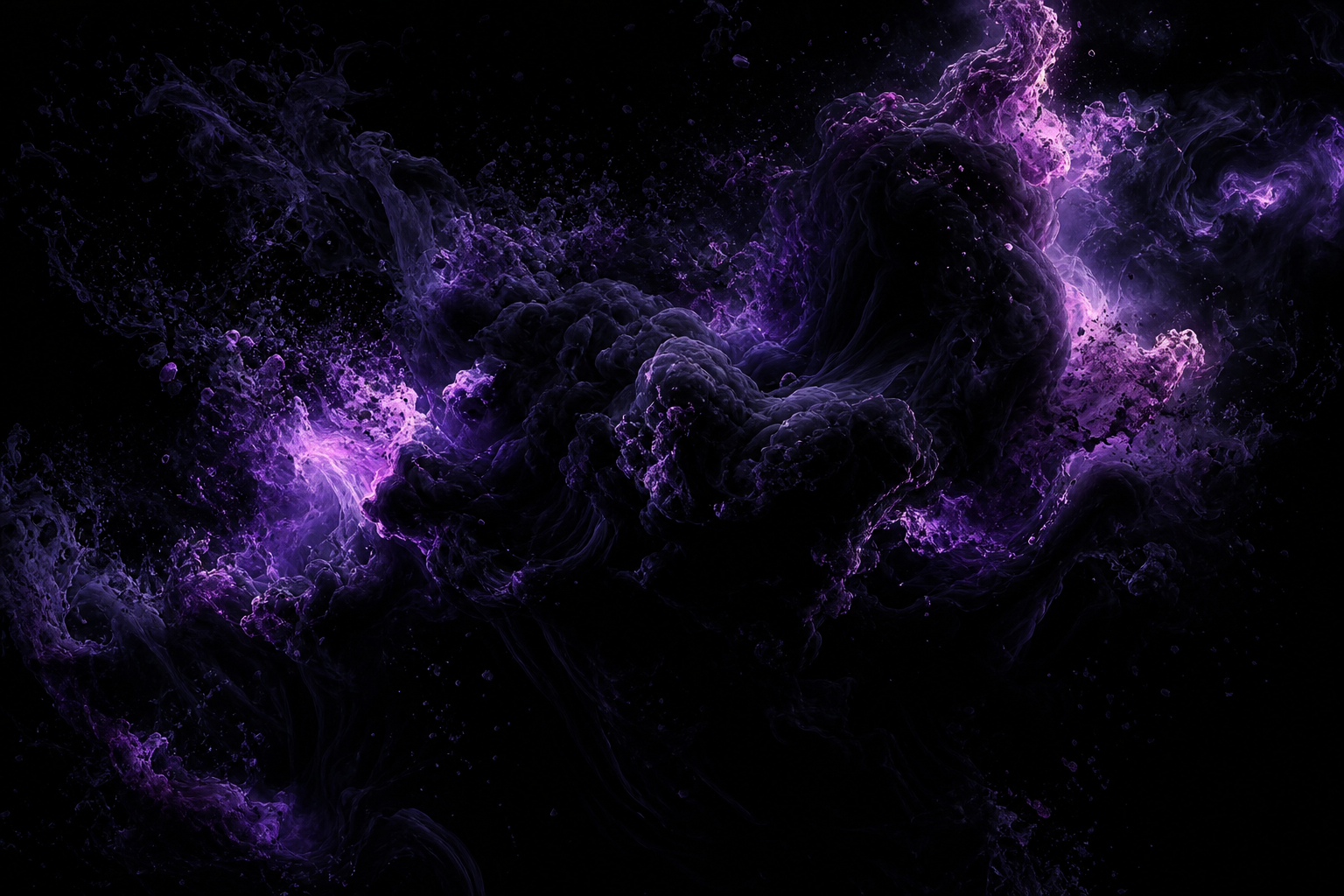 Black Purple Smoke Abstract Amoled Wallpaper  3 4K