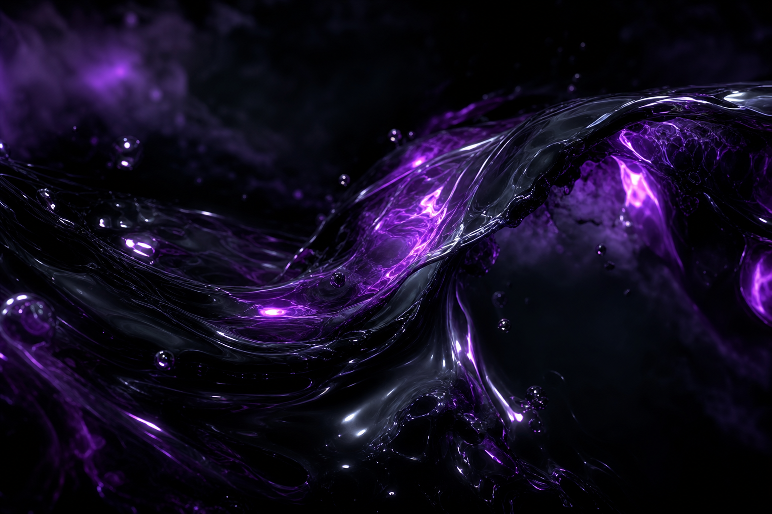 Black Purple Smoke Abstract Amoled Wallpaper  3 4K