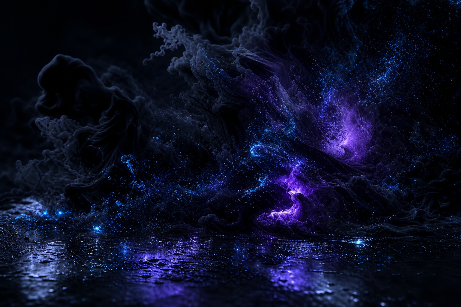 Black Purple Smoke Abstract Amoled Wallpaper  3 4K