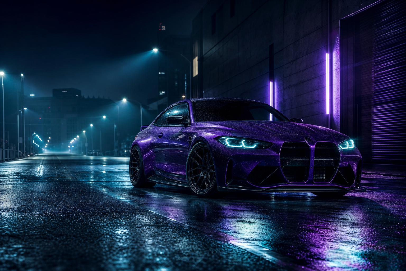 Bmw M Car Night Street Photography Cars Wallpaper  6 4K