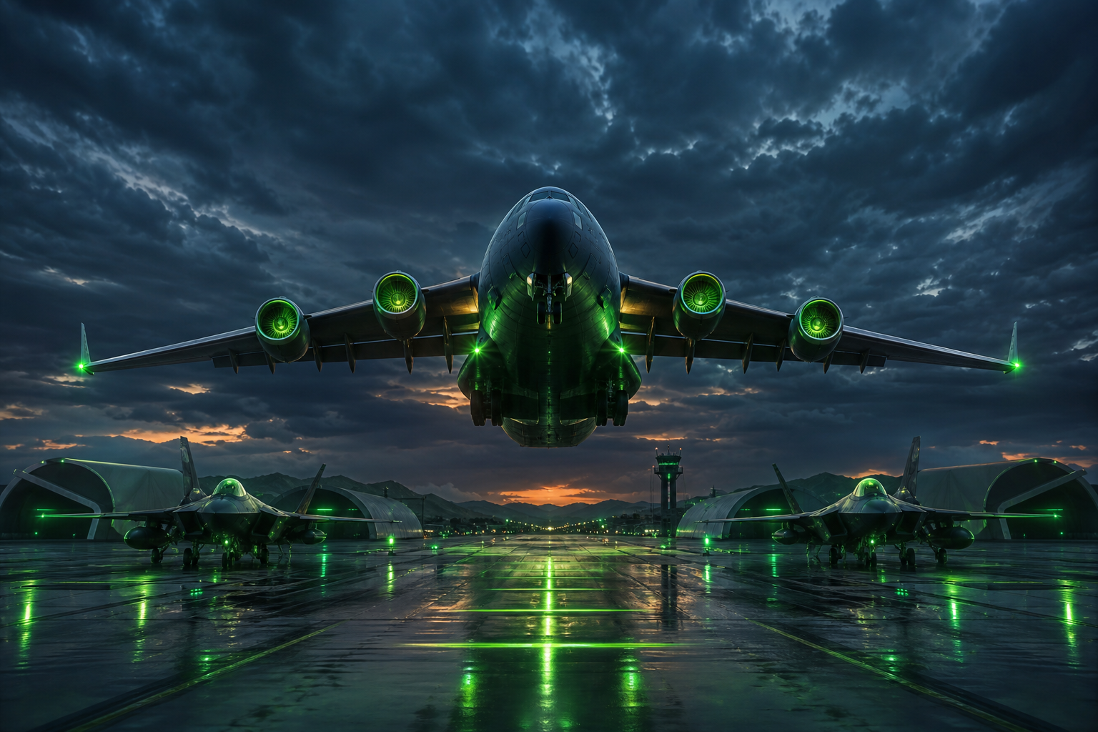 Cargo Airplane Taking Off During Golden Hour Airplanes Wallpaper  5 4K
