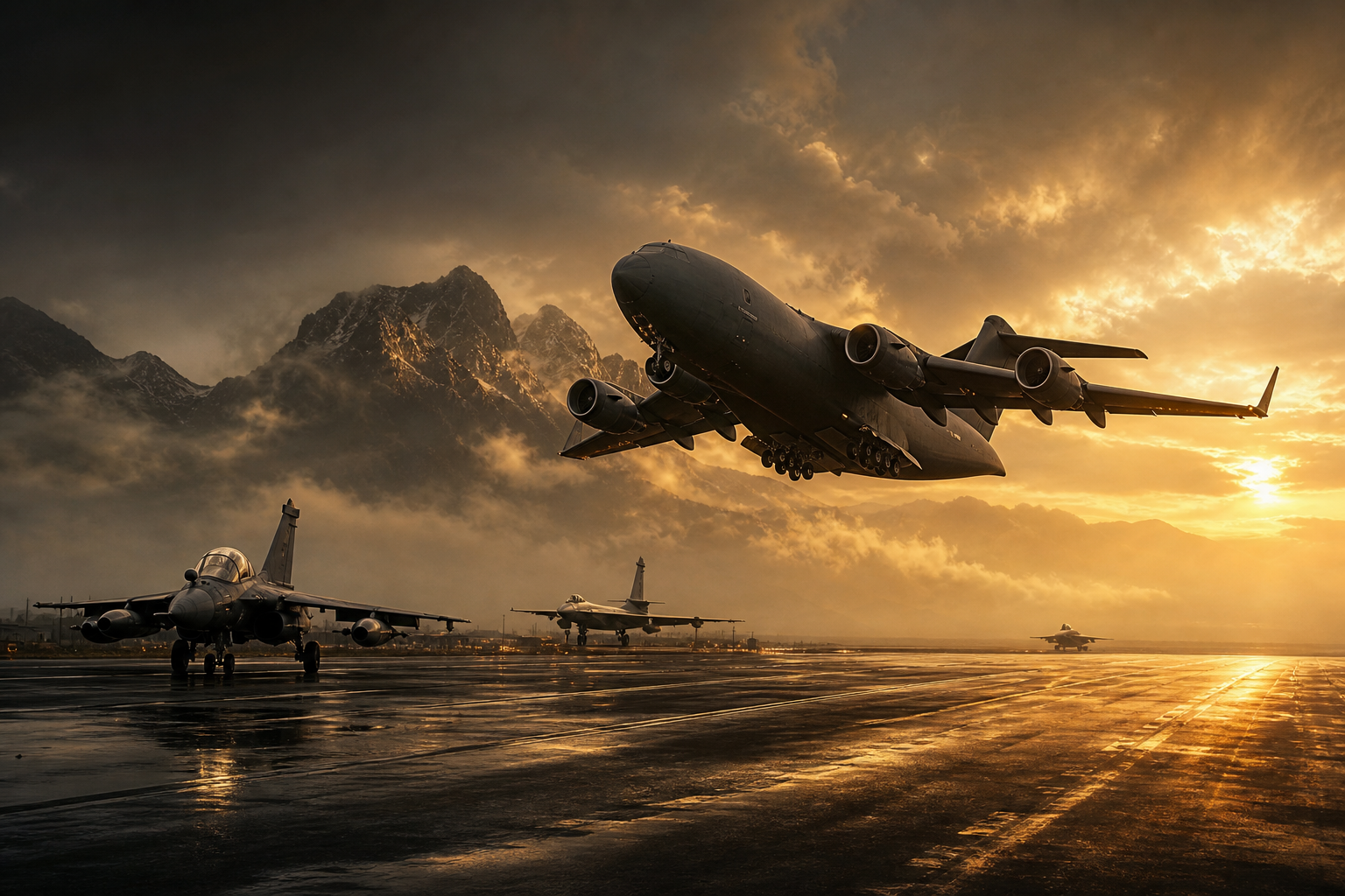 Cargo Airplane Taking Off During Golden Hour Airplanes Wallpaper  5 4K