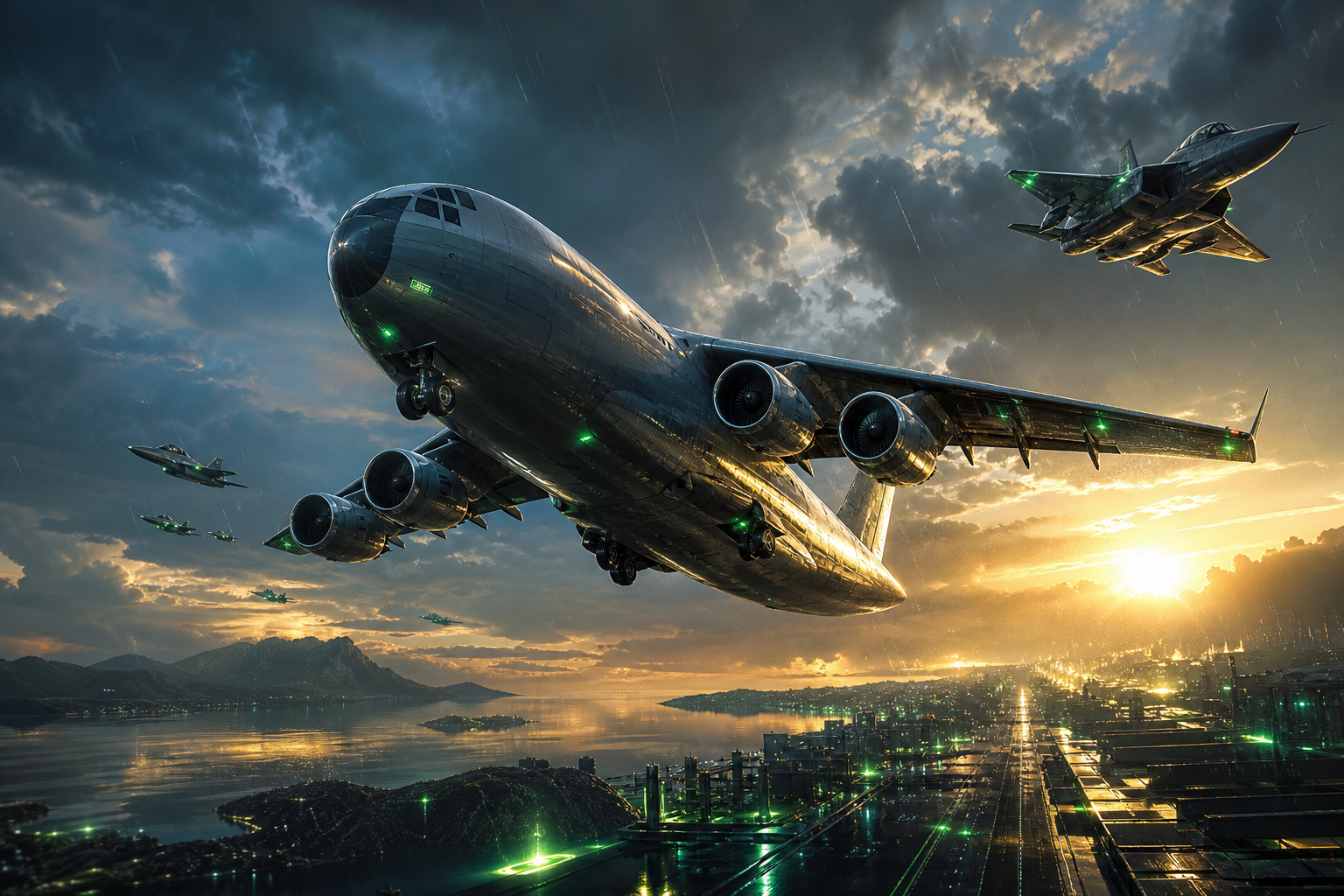 Cargo Airplane Taking Off During Golden Hour Airplanes Wallpaper  5 4K