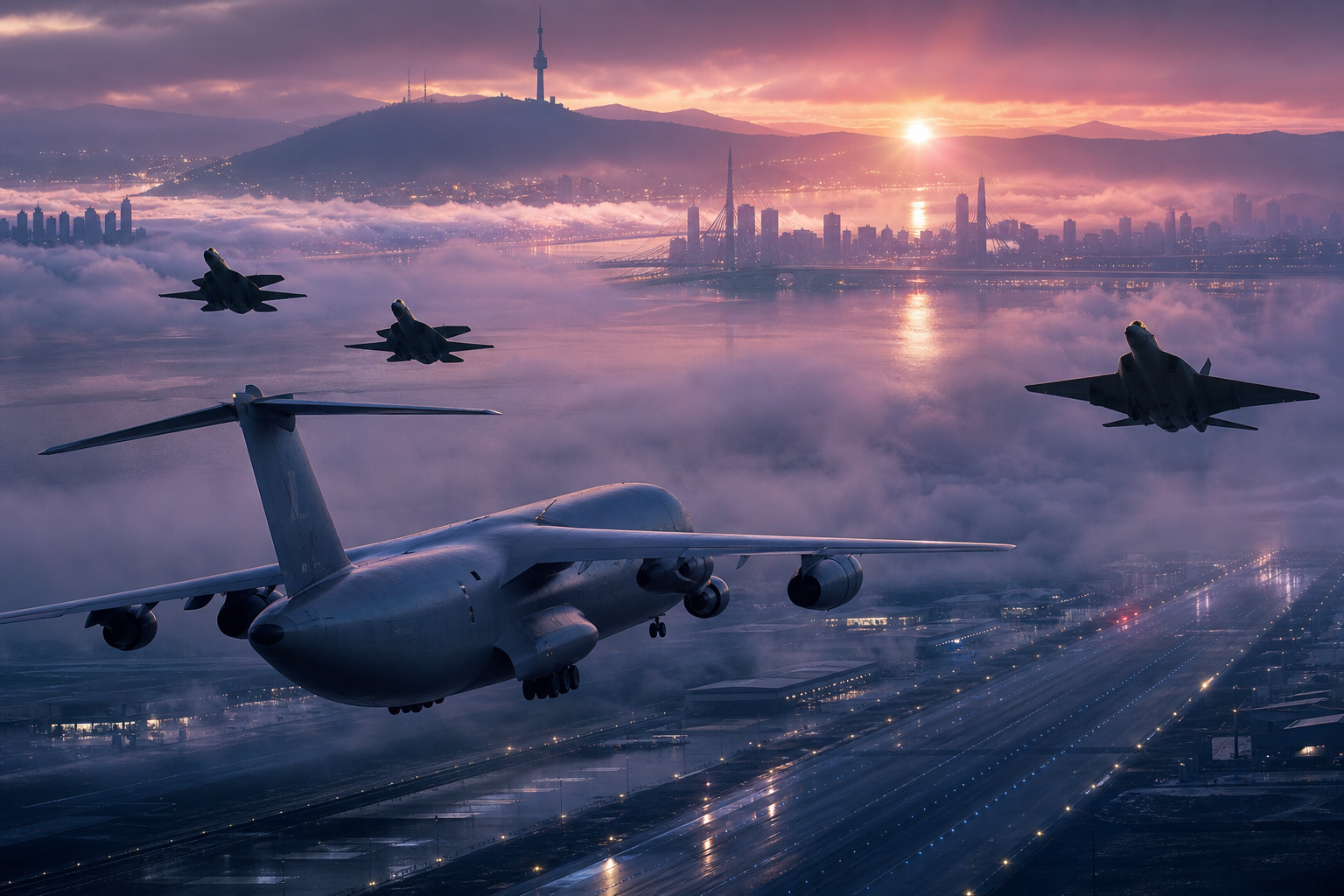 Cargo Airplane Taking Off During Golden Hour Airplanes Wallpaper  5 4K