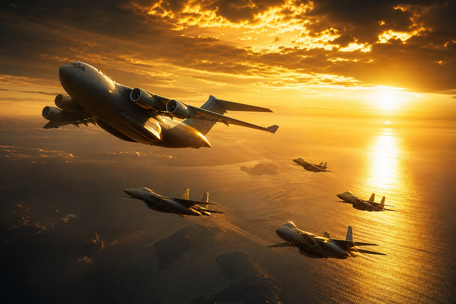 Cargo Airplane Taking Off During Golden Hour Airplanes Wallpaper  5 4K