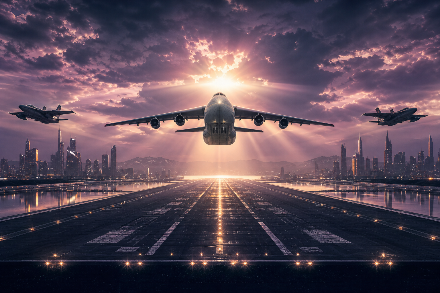 Cargo Airplane Taking Off During Golden Hour Airplanes Wallpaper  5 4K