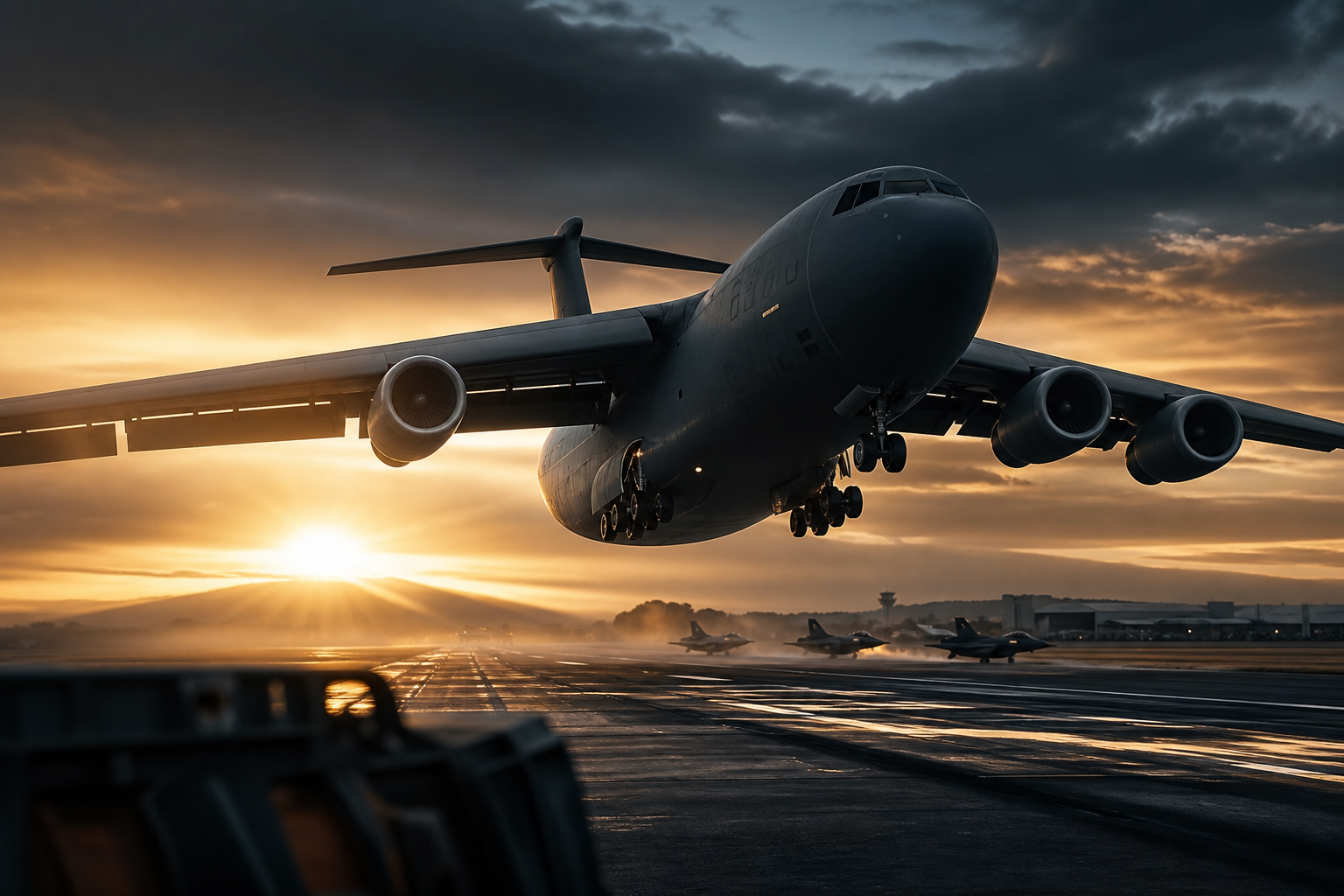 Cargo Airplane Taking Off During Golden Hour Airplanes Wallpaper  5 4K