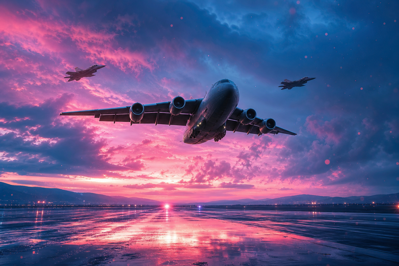 Cargo Airplane Taking Off During Golden Hour Airplanes Wallpaper  5 4K