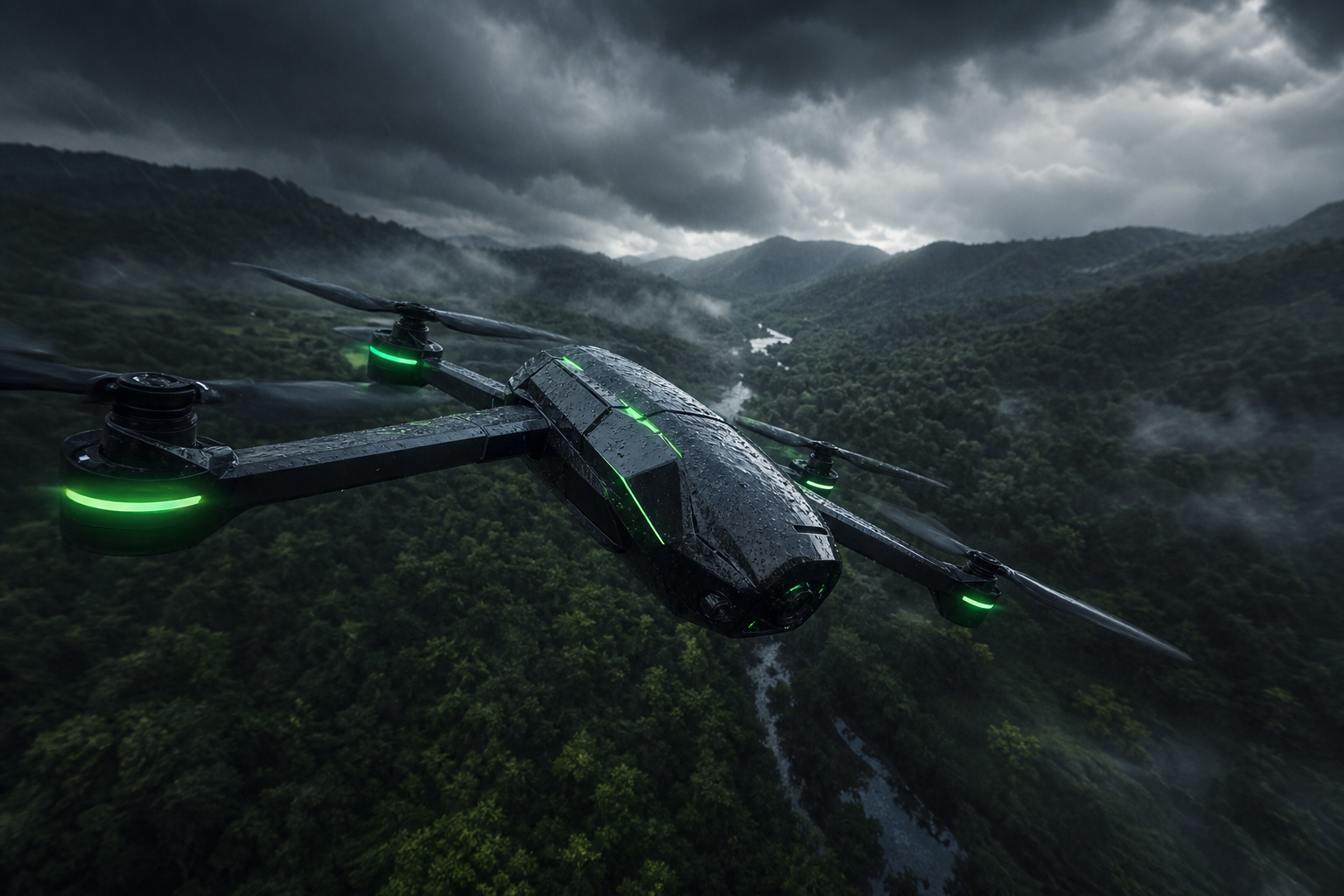 Cinematic Drone Above Forest Valley Drone Wallpaper  4 4K