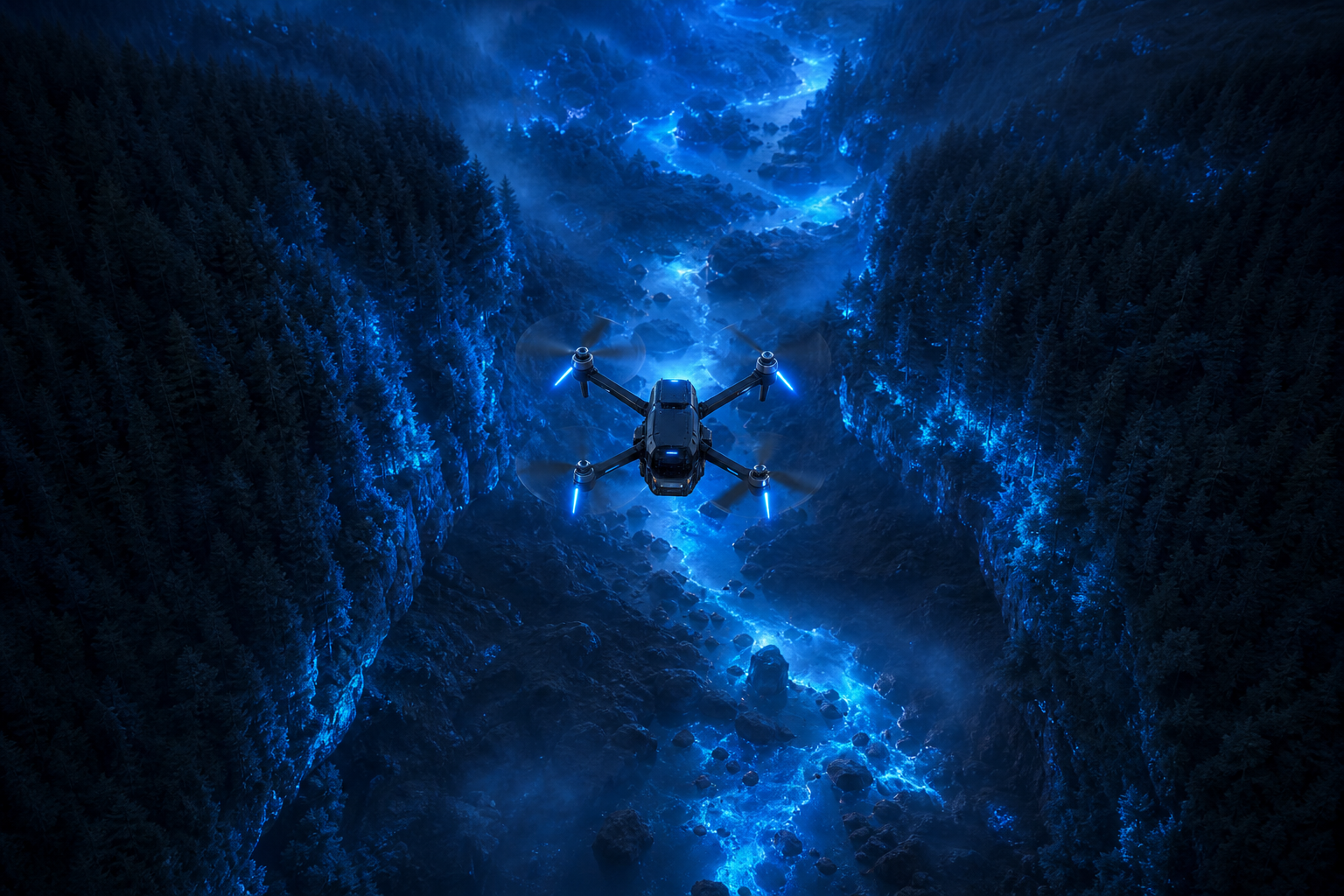 Cinematic Drone Above Forest Valley Drone Wallpaper  4 4K