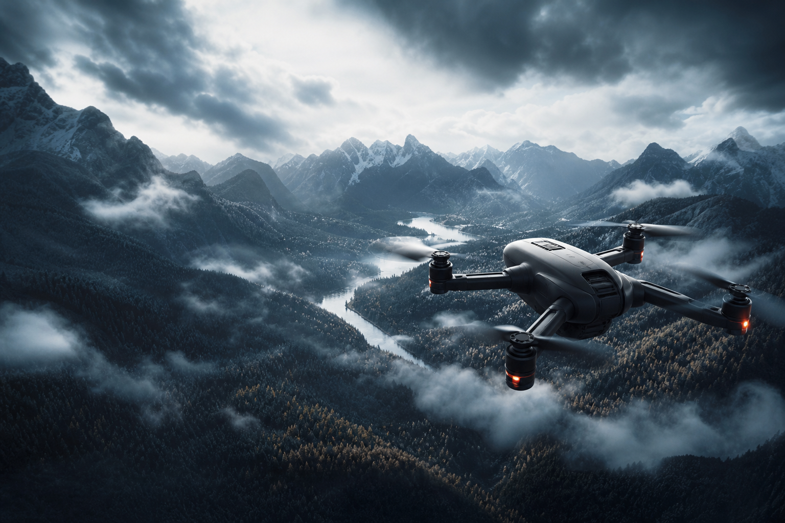 Cinematic Drone Above Forest Valley Drone Wallpaper  4 4K
