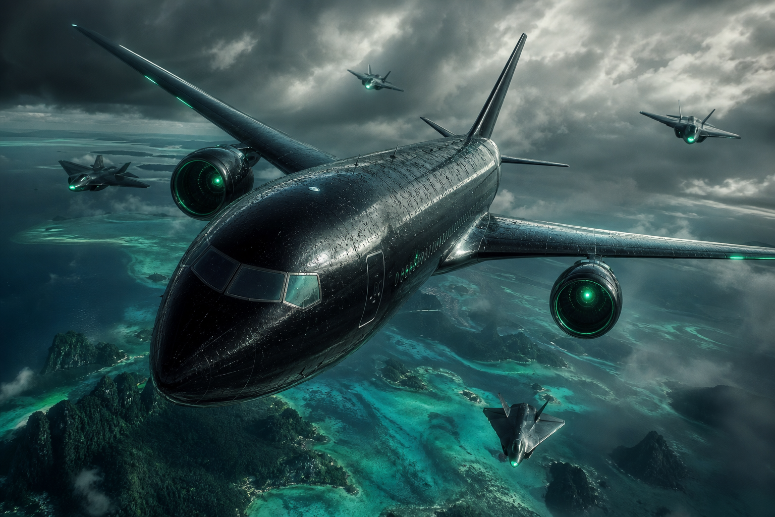 Commercial Airliner Above Tropical Islands In Clear Blue Sky Airplanes Wallpaper  2 4K
