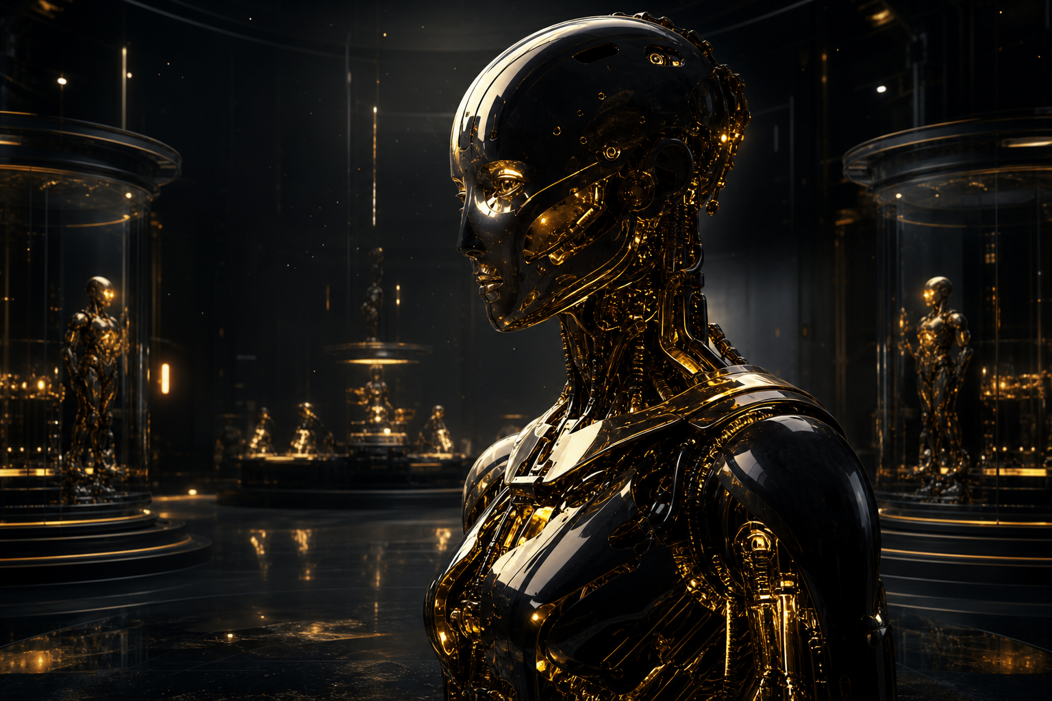 Cybernetic Robot In Dark Laboratory Robots Wallpaper  7 4K