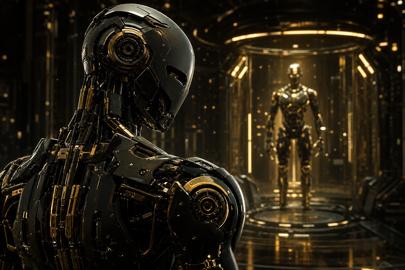 Cybernetic Robot In Dark Laboratory Robots Wallpaper  7 4K