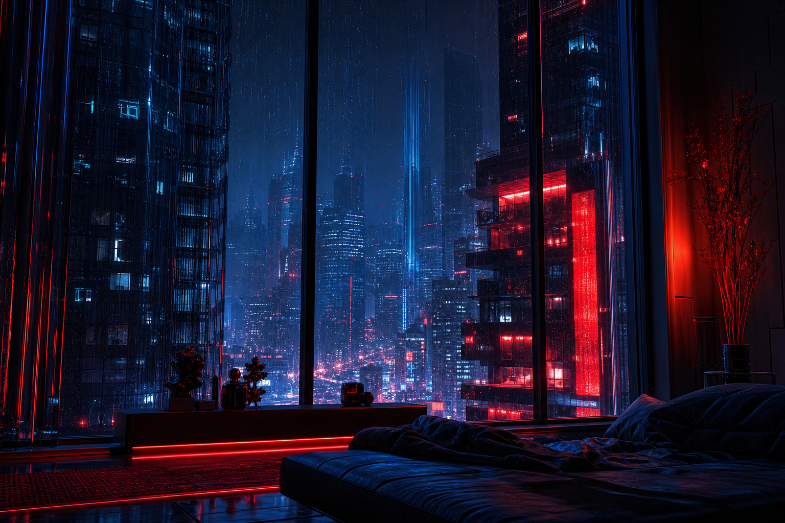 Cyberpunk Apartment Window View Cyberpunk Wallpaper  14 4K
