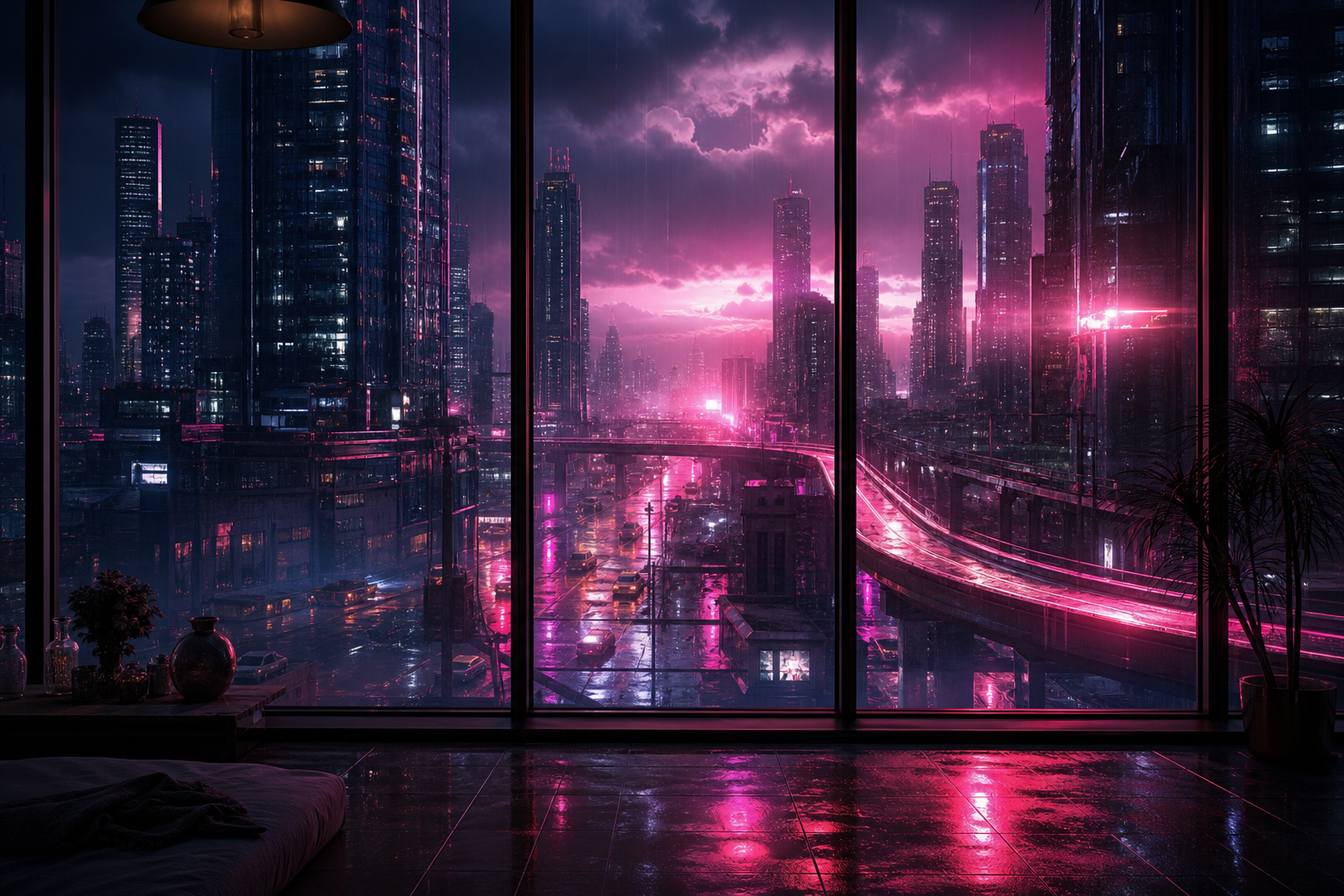 Cyberpunk Apartment Window View Cyberpunk Wallpaper  14 4K