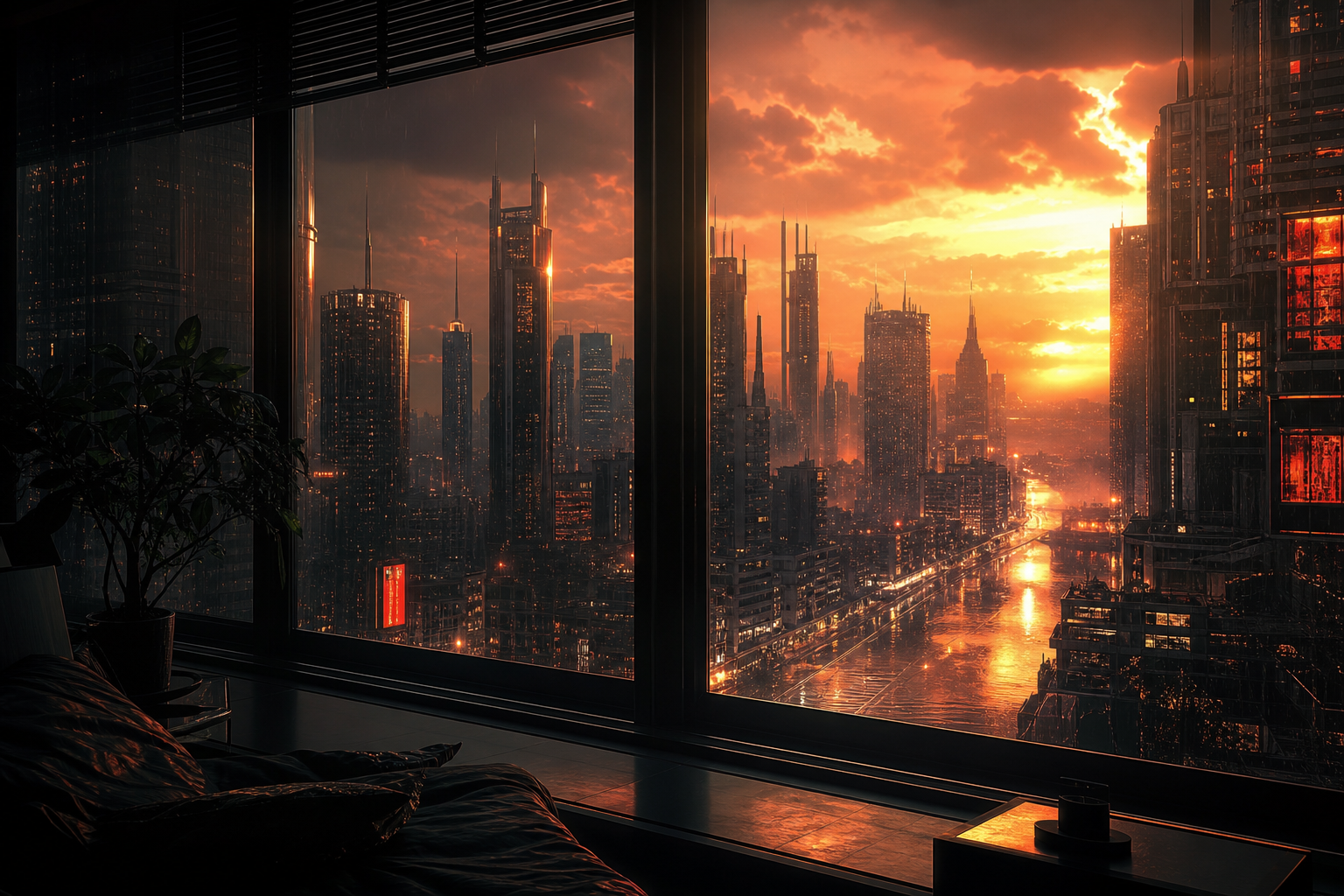 Cyberpunk Apartment Window View Cyberpunk Wallpaper  14 4K