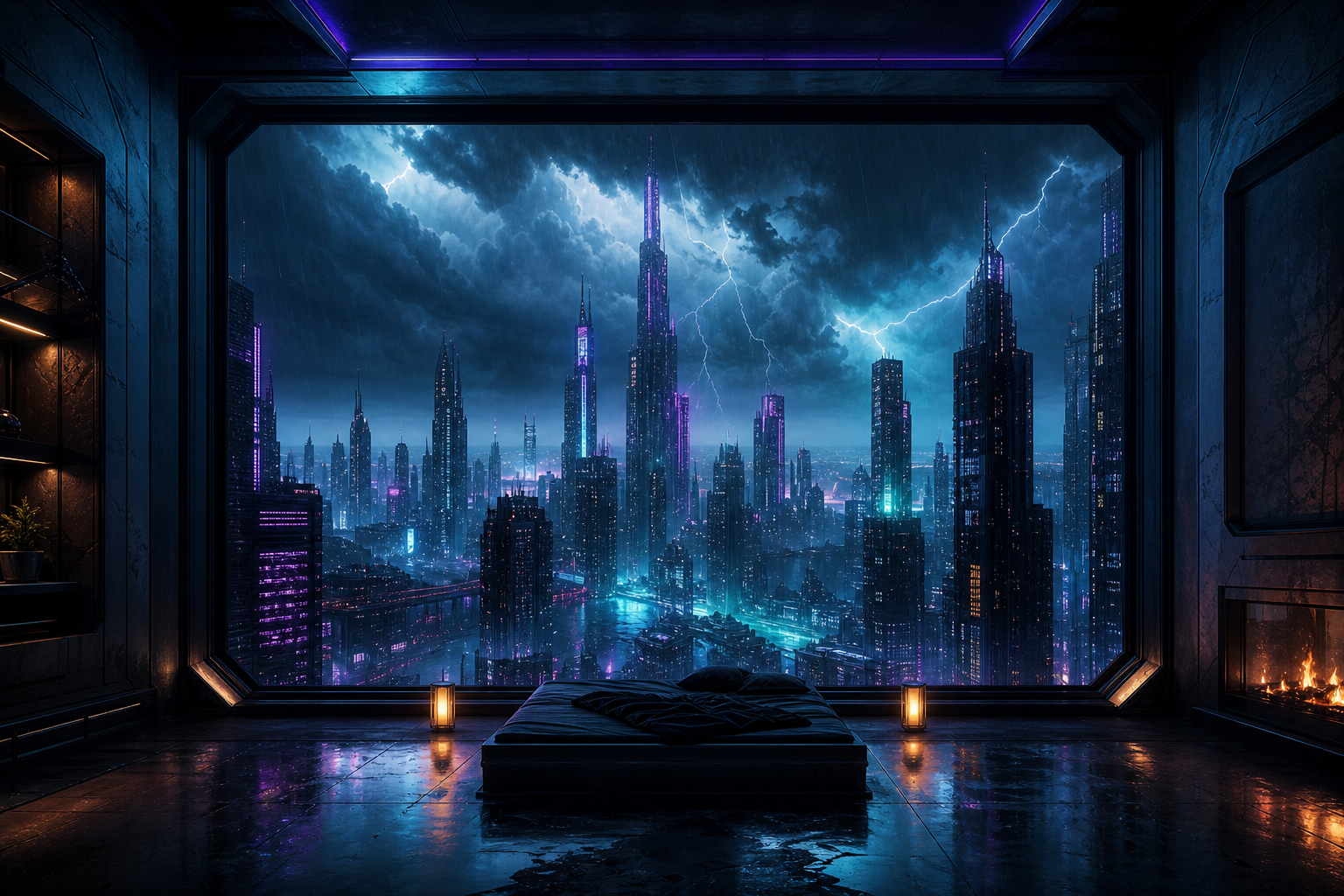 Cyberpunk Apartment Window View Cyberpunk Wallpaper  14 4K