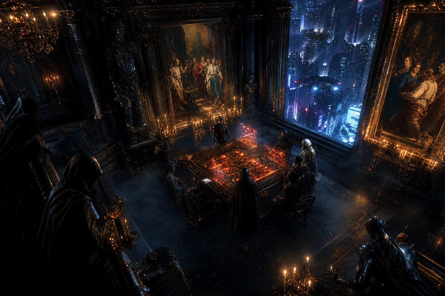 Cyberpunk Hacker Room With Neon Screens Art Wallpaper  3 4K
